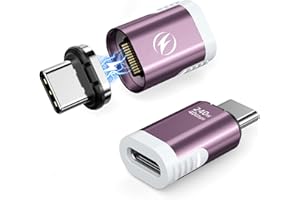 HanCenDa Magnetisches USB-C Adapter 2er-Pack - Gerades 24-Pin USB4 Adapter mit 240W & 40Gbps, 8K 60Hz Video für Thunderbolt 3/4, MacBook Pro/Air, iPhone 16/15, Steam Deck, PS5, PSVR2 (Rosa)