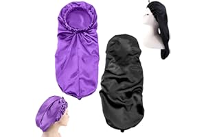 GMMG Gorro de Dormir de Noche de Satén Gorras de Noche Suaves(2 Piezas)