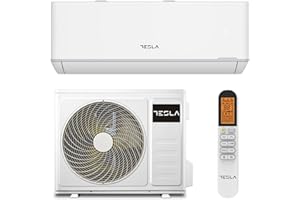 Tesla Aire Acondicionado Inverter Split 3.000 Frigorías [Hasta 30m2] (12.000 BTU) - Wi-Fi, Turbo, Autolimpieza, A+++ Calor, Clase A++ Frío, Gas R32 (Blanco)