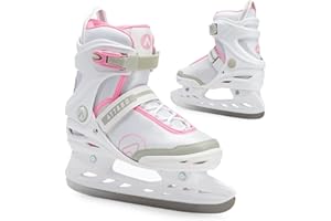 ATTABO Pattini Ghiaccio Ricreativi da Donna TORA in Bianco Taglia 36-41 EU Pattini per Principianti Chiusura con fibbia Supporto alla Caviglia Lama in Acciaio inossidabile Elegante e Classico