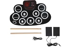 Elektroniskt Trumset, Roll Up Trumset, 9 Pads Roll Up Drum Practice Pad Trumset, med Trumpedaler och Trumpinnar, Inbyggd Dubb