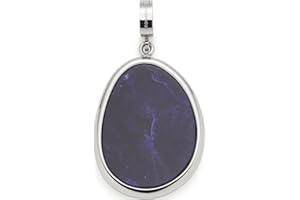 JEWELS BY LEONARDO Anhänger Clip & Mix Prilla, Ketten-Anhänger aus silberfarbenem Edelstahl, blauer Sodalith-Stein in organischer Form, Schmuck Geschenk für Frauen, 024557