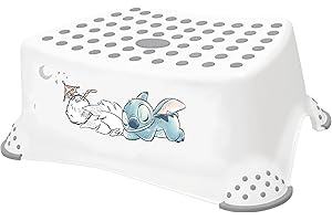 keeeper Taburete de Escalón Stitch, Desde 3 a 14 Años, Antideslizante, Tomek, Blanco