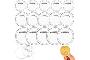 Badges Personnalisés, Badge Rond Transparent, Faire Ses Badges Personnalisés, Clair Badge à Épingle Kit pour Fournitures D'Artisanat, Badges de Bricolage, 3 Tailles, 15 Pièces