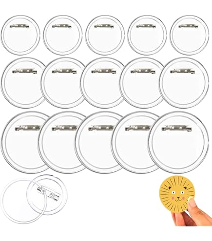 Kit Badge Personalizzati DIY - 30 Pezzi Acrilico Trasparente, 38/45/59 Mm Con Spille - Foto 7