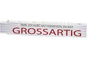 GESCHENKE-FABRIK Idea regalo – metro metro da 2 metri come regalo con la scritta 'Papa Grossartig' – regalo ideale per tutti i fai da te, papà o nonno – per la festa del papà, Natale, compleanno
