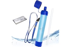 ioutdoor Personal Water Filter Straw Reusable,1500L Outdoor Survival Water Purification Kit Water Purifier Filter Set for Camping Hiking Traveling Backpacking