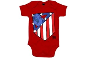 STAMPATS Body bebé Atleti nuevo escudo ilustrado por Jorge Crespo Cano - Rojo, Talla única 12 meses