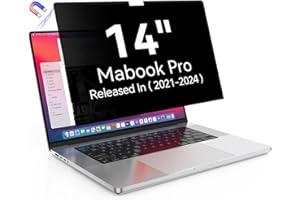 PROTESCREEN Magnetic Privacy Screen Protector Compatible with MacBook Pro 14 Inch (2021-2024, M1, M2, M3, M4), Removable Anti Spy Blue Light Glare Laptop Privacy Filter for Mac Pro 14in