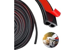 ZACUDA Car Door Seal Strip 52.5Ft/16M Car Door Edge Guard Protector Automotive Rubber Draught Seal Trim Adhesive Anti-dust Weatherstrip Band for Car Window Soundproofing Engine Cover (B Shape, Black)