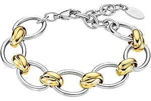LOTUS STYLE Pulsera Acero Inoxidable Mujer LS2359-2/1 - Sofisticado Brazalete con Pulido y Acabado Refinado 21,3 cm - Ideal para Regalo de Cumpleaños - Aniversario - Ocasiones Especiales