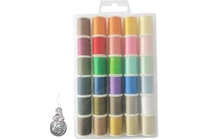 MAOBEEZ 30 Color Handy Polyester Sewing Threads, 45m Each Roll Colorful Polyester Thread, Sewing Threads for Hand and Machine Sewing and Crafting, Durable and Plentiful Supply for Your Sewing Needs