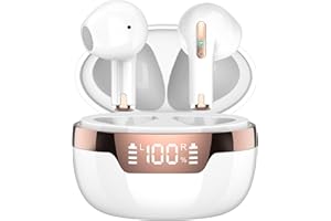 DUSONLAP Cuffie Bluetooth, Mini Auricolari Bluetooth 5.3 con Mic Stereo, IP7 Impermeabili Cuffie Wireless In Ear con Display LED, Cuffie Senza Fili 47 Ore Cuffiette Bluetooth Controllo Button Touch