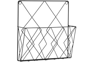 TAOZHUGONG Wandregal, Bücherregal, Wandmontierte Zeitschriftensammler, Zeitschriftensammler Wand Metall, Zeitungshalter, Zeitungshalter Wandkorb Eisenrega Zeitschriftenhalter Wan Für Büro Wohnzimmer (Schwarz)