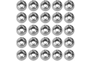 TIHEBEYAN 25 cuentas de tungsteno de 2,0 a 4,6 mm, níquel oscuro, cuentas de tungsteno ranuradas para atar moscas, materiales de atado de mosca