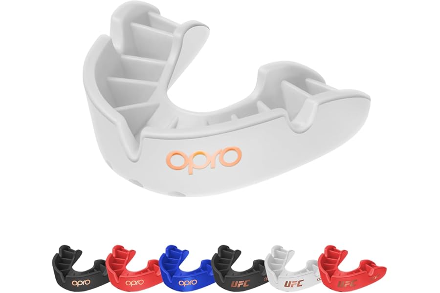 OPRO Bronze Level Mouthguard Essential Fit – Gum Shield Adult and Kids – OPRO Mouth Guard Boxing and MMA, Easy Self-Fit Gum Shield Rugby and Hockey – Enhanced Protection with Dental Warranty