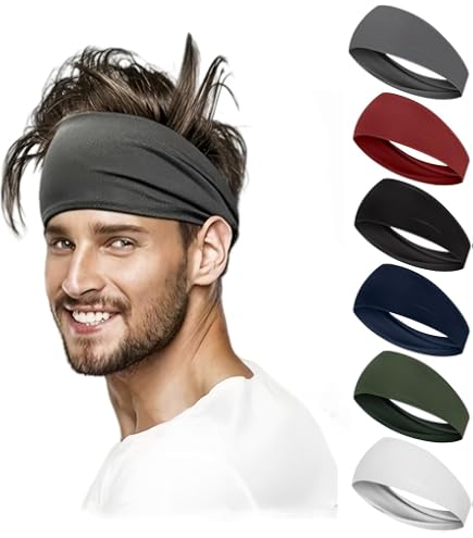 Vgogfly Running Headbands For Men 4-Pack - Sweatbands Sports Thin Fitness Gym Yoga Head Bands