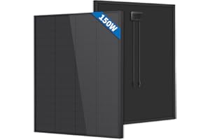 FIREFLY ENERGY Panel solar monocristalino de 150 W, completamente negro, para autocaravanas, barcos, remolques, autocaravanas, marinos, sistemas independientes de la red