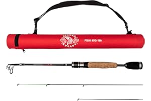 RIGGED & READY TRAVEL FISHING Rigged and Ready Fish Rig 180 - Canna da pesca telescopica da viaggio super leggera, resistente, in carbonio, con 2 punte. Lunghezza canna da 160 e 180 cm e opzioni di peso