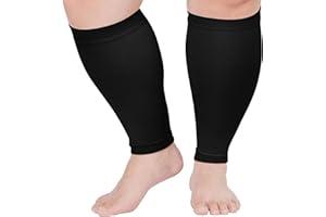 PUTUO Manchons de Compression Gros Mollet: Chaussettes de Contention Grande Taille Sans Pied pour Femmes Hommes – 20–30 mmHg pour Course Varices Récupération 1 paires