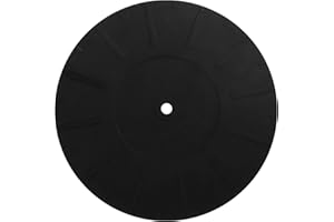 PEUTIER Silicone Turntable Mat, 7 Inch Diameter Turntable Platter Mat Anti-Static & Anti-Slip Record Player Mat Turntable Rubber Mat Turntable Slipmat Pad for All LP Vinyl Record Players (Black)