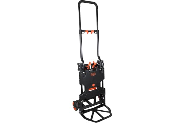 BLACK+DECKER Plattformsvagn - 2 i 1 Handvagn och Plattformsvagn - Vikbar - Maximal belastning - 120 kg