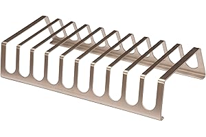 BBQNovation XXL Spareribs Halter für 10 Rippchen – Edelstahl Rippchenhalter Grill – Rib Rack für Grillen – 42 cm Lang, Perfekt für Gasgrill, Holzkohlegrill, Smoker und Kugelgrill