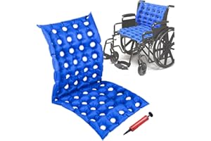 MESINURS Bedridden Coussin de siège gonflable avec dossier complet pour fauteuil roulant, pour personnes âgées handicapées (A)