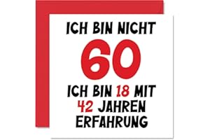 STUFF4 60. Geburtstagskarte Lustig für Jungen Mädchen Ihn Sie - Ich Bin 18 und 42 Jahre Erfahrung - Lustiger Sechzig Sechzigster Alles Gute Zum Karte Geburtstag, 145mm Scherzen Glückwunschkarten