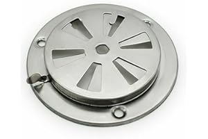 HOHOVYVY Amortisseur de grille d'aération pour fumoir, barbecue en acier inoxydable, 9,5 cm