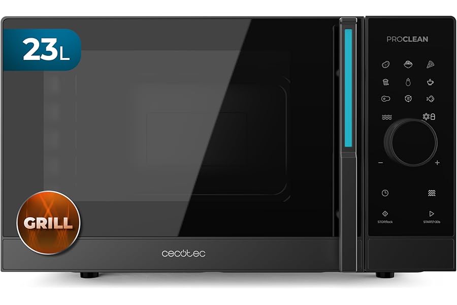 Cecotec Proclean 6120 23L Touch Microwave Grill Grill 800W 1000W Digital Uniform Cooking 5 Power Levels Defrost Function 60min Timer Turntable 285mm4.3 out of 5 stars68€79.90