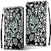 Produktbild iPhone 6S Hülle, iPhone 6 Hülle, SpiritSun Ledertasche Schutzhülle für Apple iPhone 6 / 6S (4.7 Zoll) Mode Gemalt Muster Tasche Case im BookStyle Design mit Standfunktion und Kredit Kartenfächer - Schädel