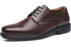 La Milano Men Dress Shoes Lace Up Oxford Classic Plain Toe Modern Formal Leather Shoes for Men