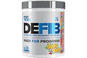HR Labs Defib V3, Ultimate All-in-One Advanced Stim Pre Workout Powder, 420g and 30 Servings, Vegetarian & Halal Friendly (Jelly Bean)