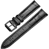 Handmade Genuine Leather Curved End cinturino 22 mm 23 mm 24 mm acciaio  Cinturino con fibbia braccialetto del polso, senza fibbia nera 22mm :  Amazon.it: Orologi