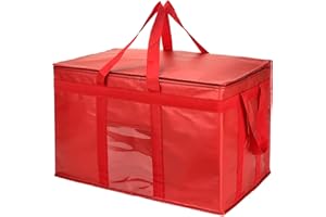 Yalin Sac isotherme grand, glacière en polystyrène, maintient les aliments chauds ou froids, sac de livraison alimentaire réutilisable à double fermeture éclair pour les courses, 58,4 x 38,1 x 35,6 cm