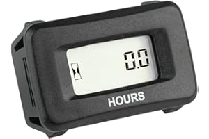 NInE-ROnG AC/DC Contador de Horas,Medidor de Horas del Motor Digital 5-35V,Rastreador de Tiempo de Ejecución no Reiniciable para Barco ATV Marino UTV Tractor Generador Cortadora de Césped Motociclet