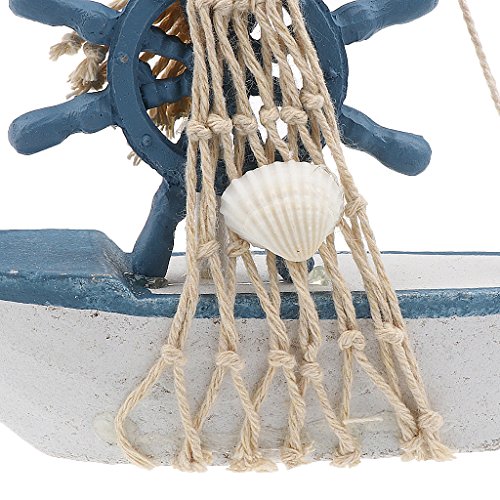 Generic Maritime Holz Mini Segelboot Segelschiff / Boot-Modell Tisch Geschenk Dekor – Ruder - 5