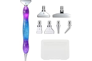 TONAUP Stylo Peinture Diamant Bricolage 5D Kit Accesoire Diamond Painting Outilsde Peinture Diamant avec 6 Forets Remplaçables pour Adultes Enfants Débutant Diamant Peinture Broderie et Nail Art