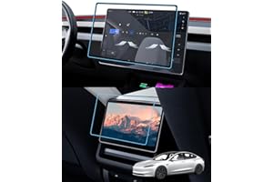 LFOTPP 2pcs Protecteur d'écran pour Tesla Model Y 2025 Juniper et Model 3 Highland 2024 2025, Écran 15.4" et Écran Arrière 8", Verre Trempé 9H Résistant Aux Rayures, Model 3/Y 2025 2026 Accessoires