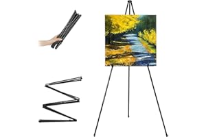 VAIIGO Chevalet de Peinture, chevalet mariage, 160cm Chevalet d'artiste pour peinture en métal réglable Chevalet et présentation Peinture, Photo, Affiches(Noir)