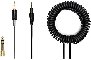 Kabel Spiralny do Pioneer DJ HDJ-CUE1 HDJ-CUE1BT HDJ-X5 HDJ-X7 HDJ-S7, Przedłużacz Zastępczy Kabla Audio, z Adapterem 6,5 Mm
