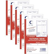 Manifold Auto-Entrepreneur - Facturier Et Devis 50 Dupli - Format 21x14cm Vertical - Lot De 5