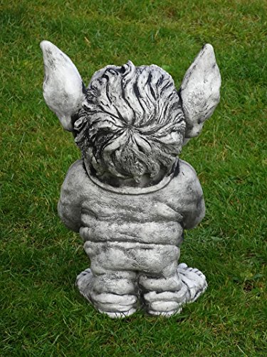 Steinfigur Nr.407 Der Troll RICKI mit Blume XL ca. 47 cm ca. 28 kg Wetterfest - 4