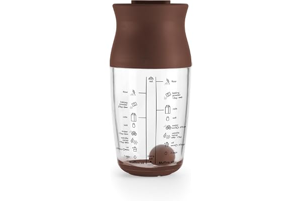 Lékué Shaker för deg, pannkakor och pannkakor, brun, 500 ml