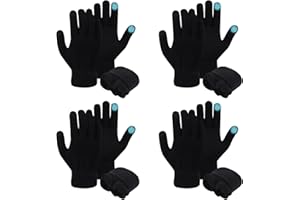BBXWANG 4 Pairs Winter Touch Screen Gloves for Men Women, Thermal Magic Gloves Elastic Soft Fleece Lined Knit Glove