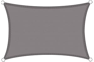 HAIKUS Tenda a Vela Ombreggiante Impermeabile Rettangolare 3x4 m, Protezione Raggi UV 98%, Telo Ombra 4x3, 400x300, Tenda da Sole per Esterno Giardino Terrazzo, Grigia