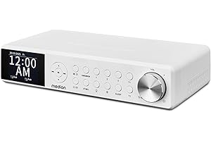 MEDION P66750 Küchen Unterbauradio (DAB+ Küchenradio, PLL UKW Radio, dimmbares TFT Farbdisplay, Koch Timer, Bluetooth, LED Leiste, inkl. Montagematerial) weiß