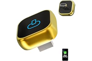 ALKEUR CarPlay Wireless Adapter 2025 Upgrade von Wired CarPlay auf Wireless, Mini-USB A/C-Design für Autos mit Wired CarPlay, Plug und Play, Schnelle und Stabile Verbindung für CarPlay mit iPhone (Golden)