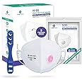 CAREVIEW N95 | FFP2 Model No. CV1221V,Ear Loop With Exhalation Valve Filter(Pack of 3) Protective Face Mask with 6 Layered Filtration